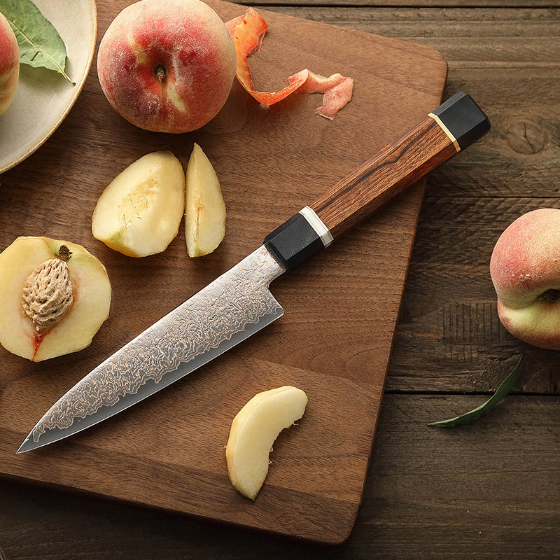 Cuchillo Ama de casa 14cm 12Cr Cobre+Damasco