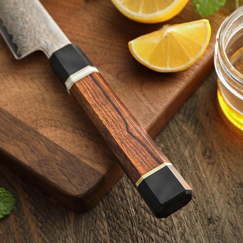 Cuchillo Ama de casa 14cm 12Cr Cobre+Damasco
