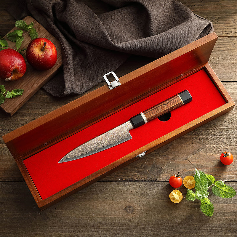Cuchillo Ama de casa 14cm 12Cr Cobre+Damasco