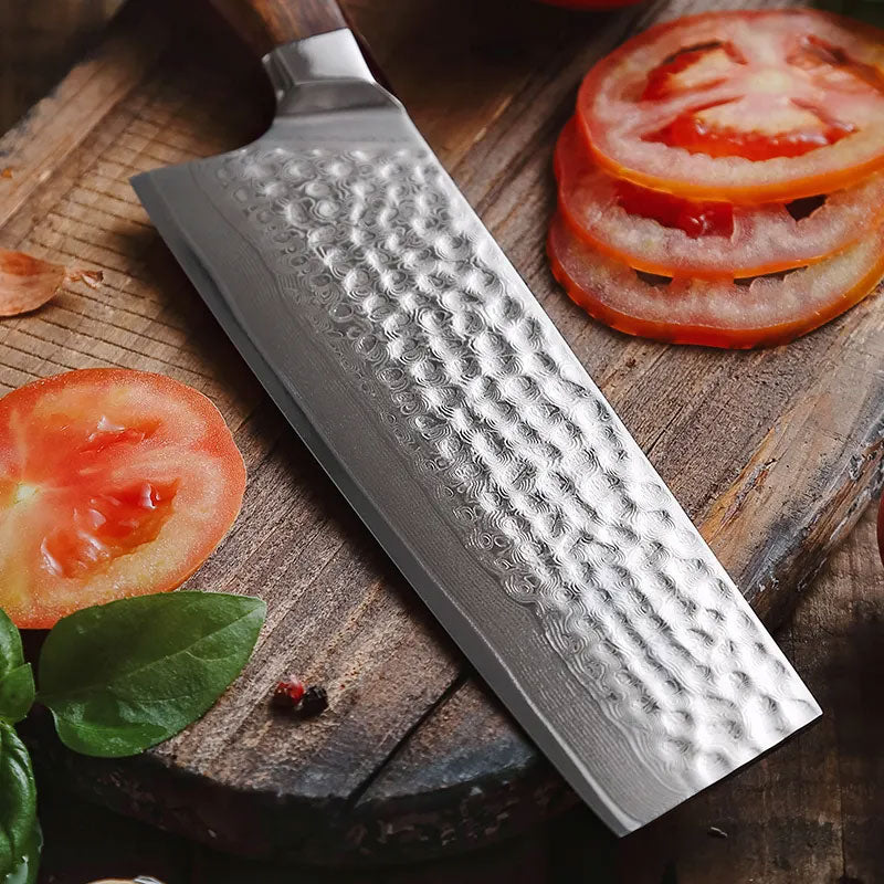 Cuchillo Nakiri 18cm SRS13+damasco Martillado IronWood