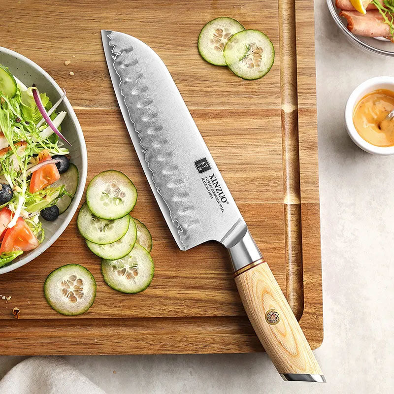 Cuchillo Santoku 18cm Clad 10Cr Paka+Bronce