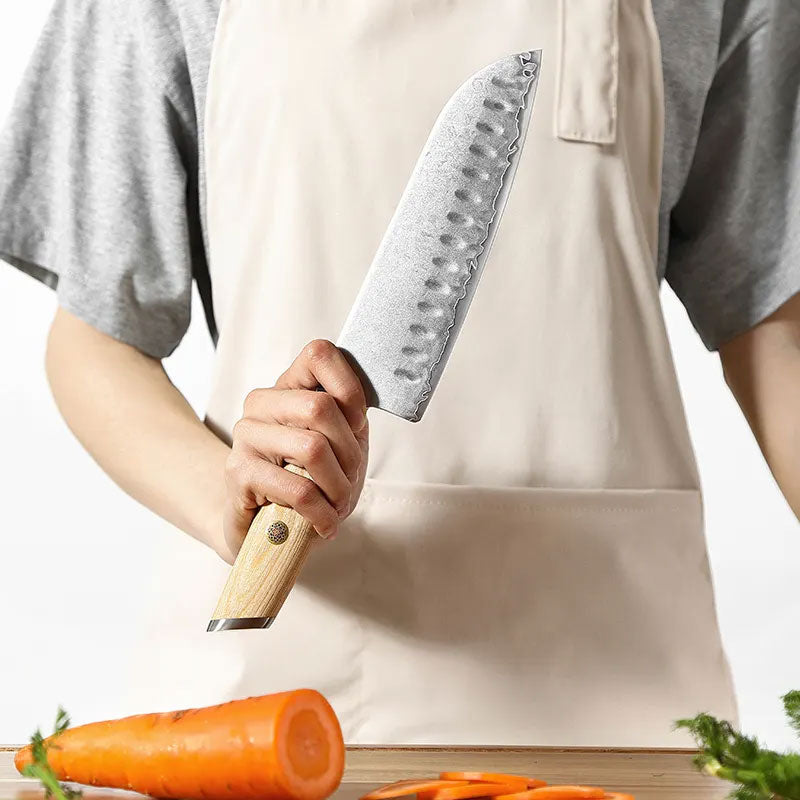 Cuchillo Santoku 18cm Clad 10Cr Paka+Bronce