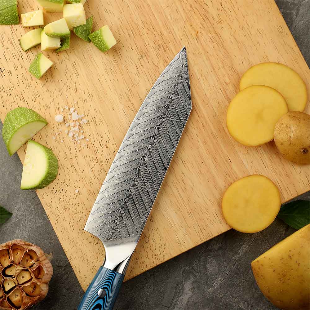 Cuchillo Bunka 18cm 10Cr+Damasco PLUMA