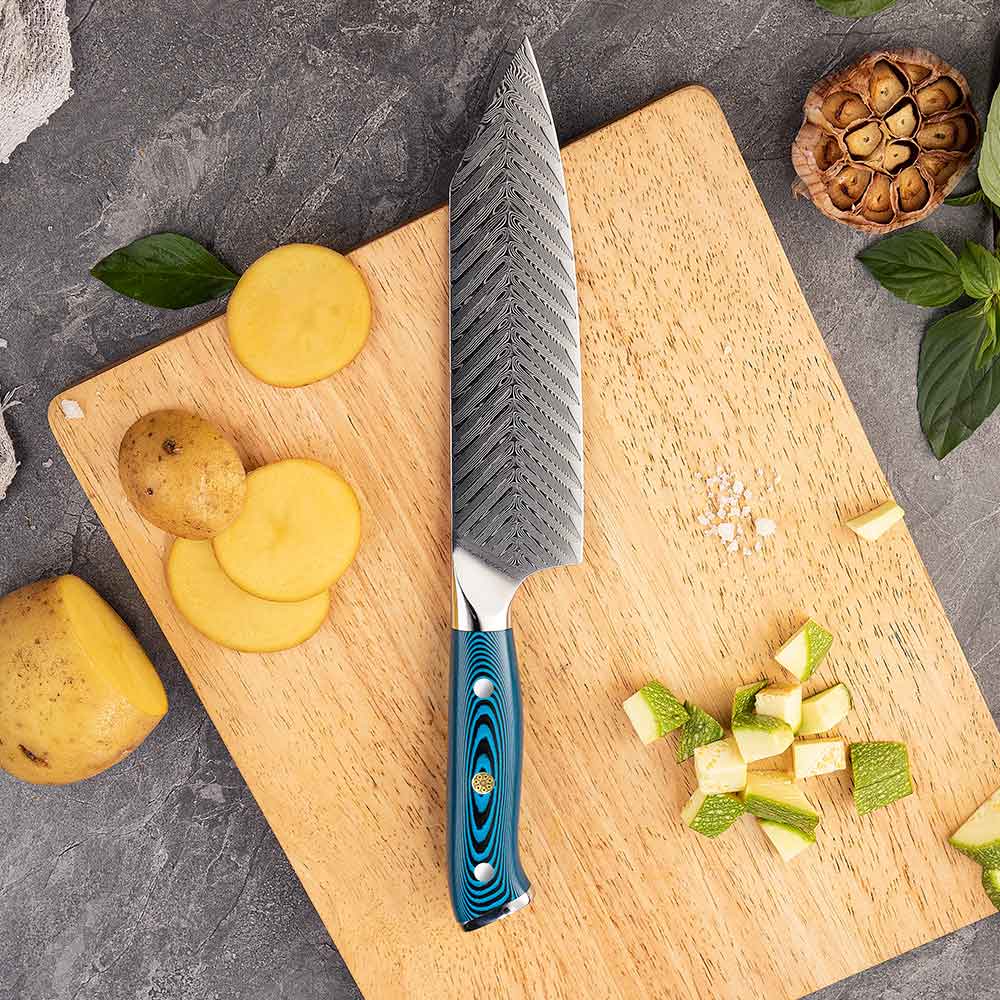 Cuchillo Bunka 18cm 10Cr+Damasco PLUMA