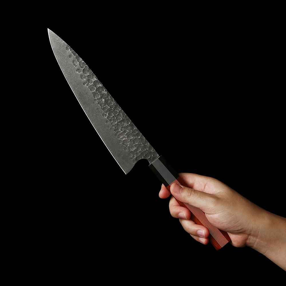 Cuchillo Gyuto 21cm 440c Kurouchi Clad mango Caoba