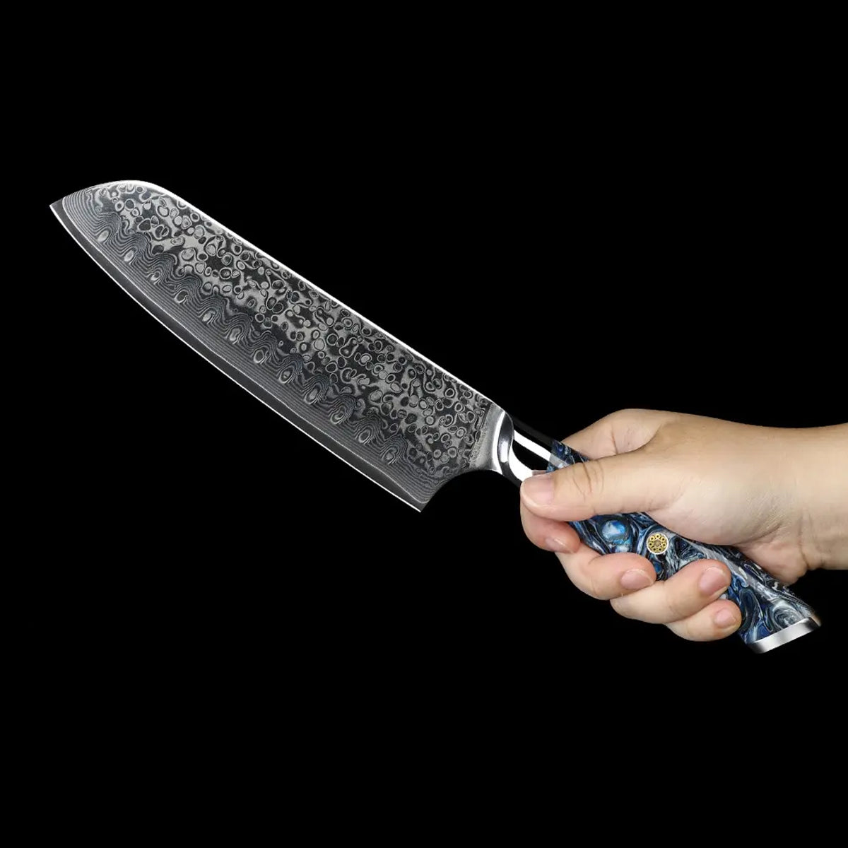 Cuchillo Santoku 18cm 10Cr+Damasco Noche estrellada