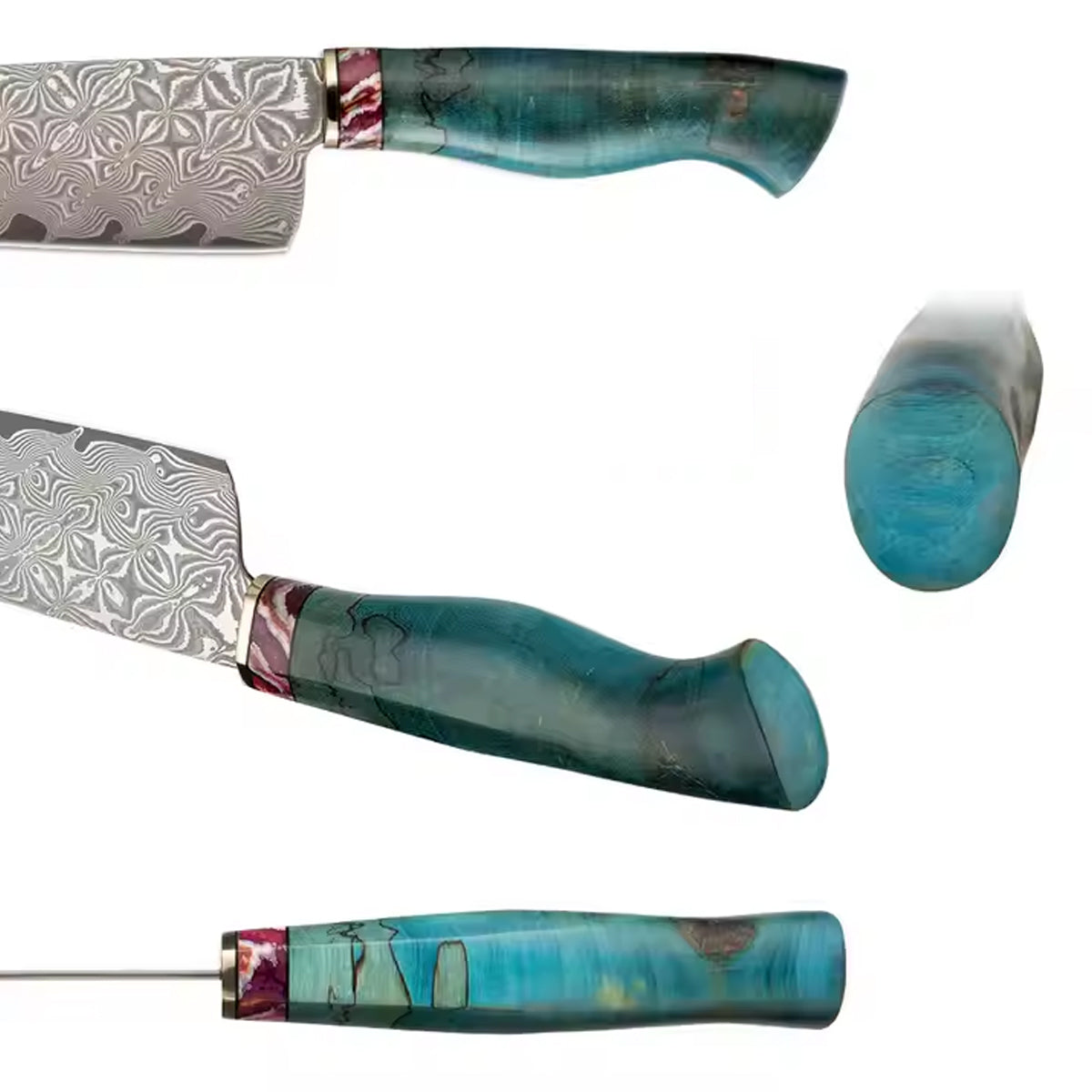 Cuchillo Gyuto 20cm 10Cr+Estrella Damasco Veta Azul