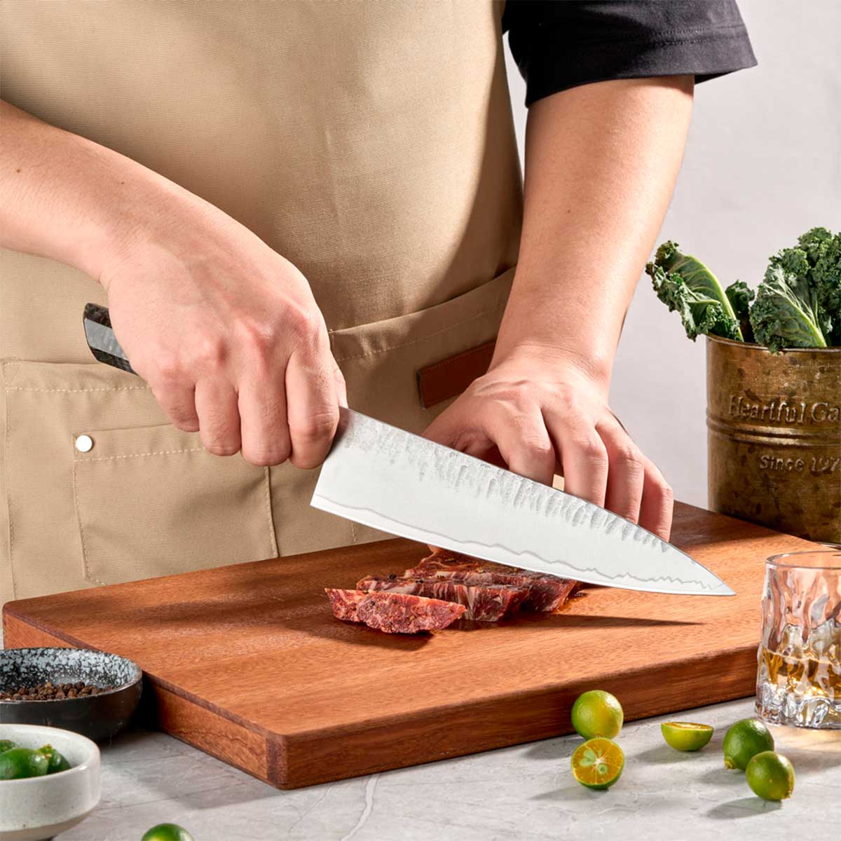 Cuchillo Gyuto 21cm 10Cr Madera+Inox