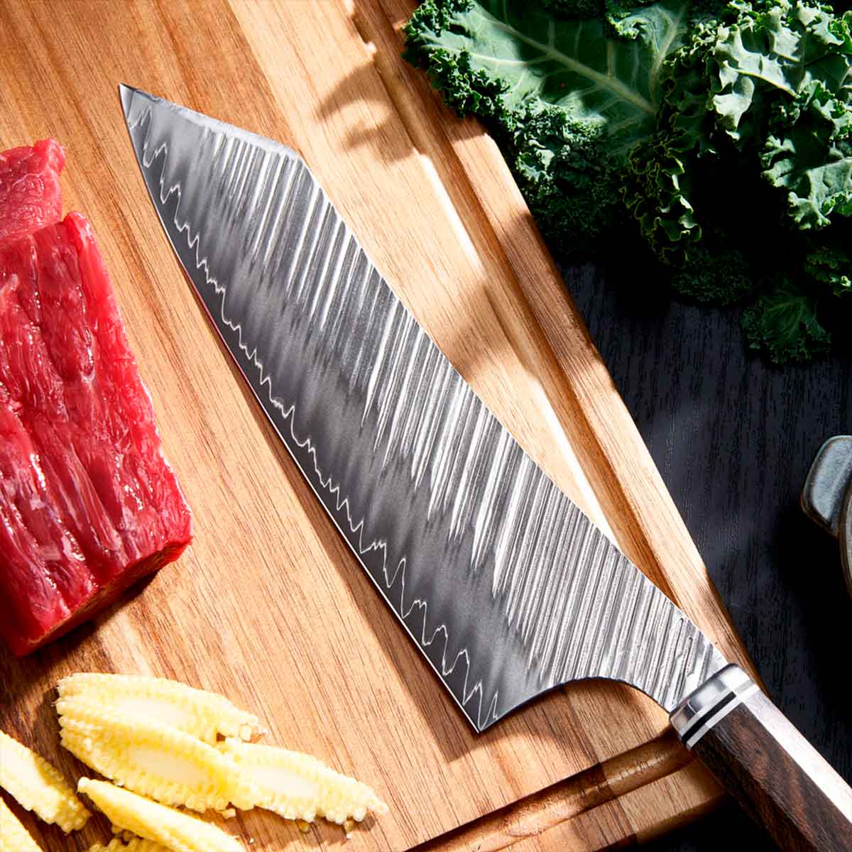 Cuchillo Kiritsuke 20cm 10Cr+Relámpagos Mango Ziricote