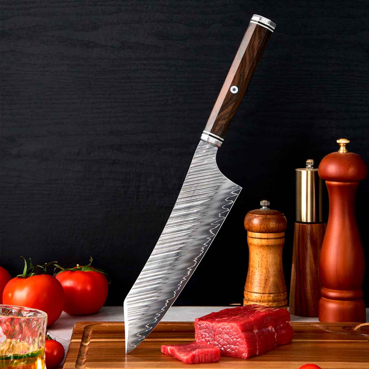 Cuchillo Kiritsuke 20cm 10Cr+Relámpagos Mango Ziricote