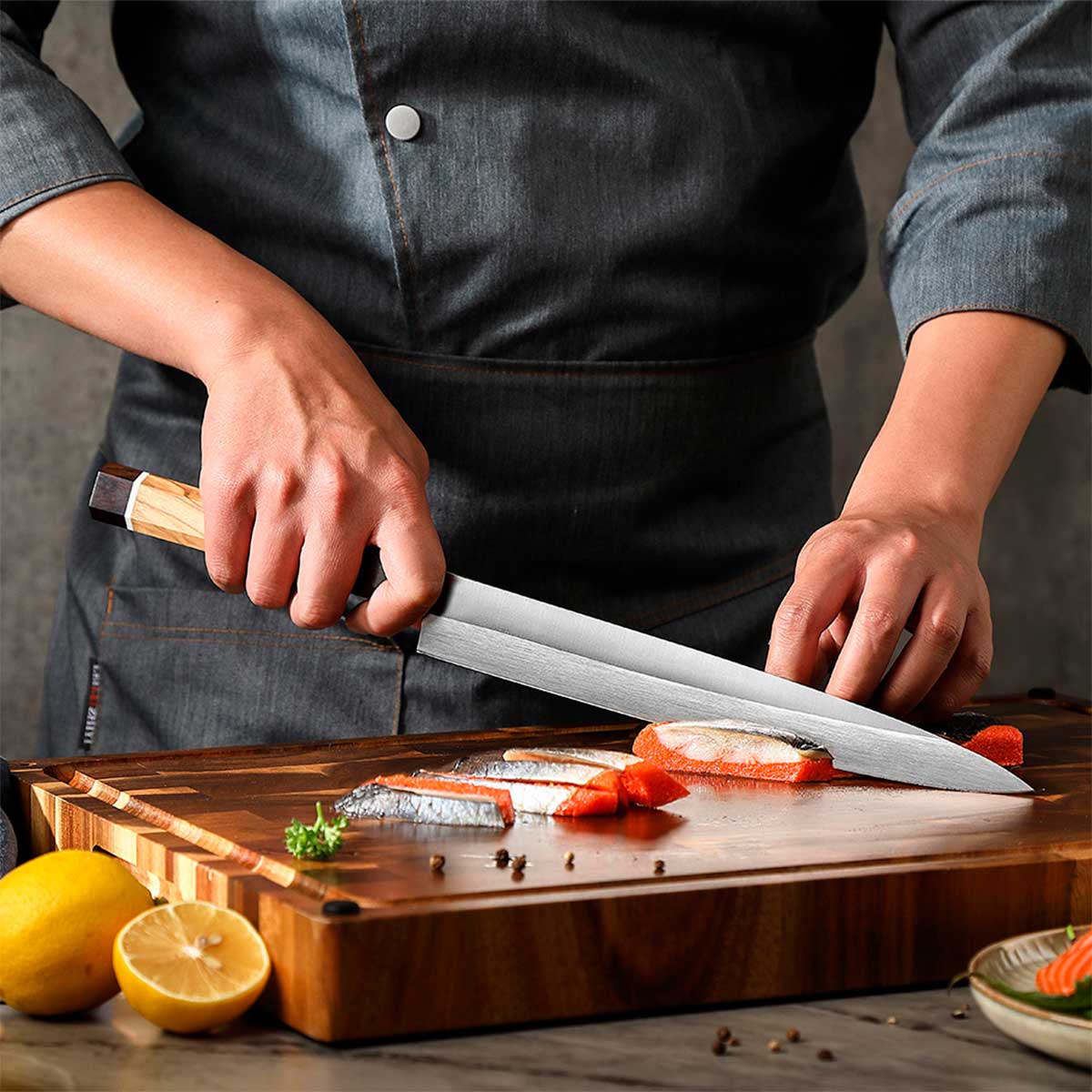 Cuchillo Yanagi 27cm 10Cr Mango Olivo