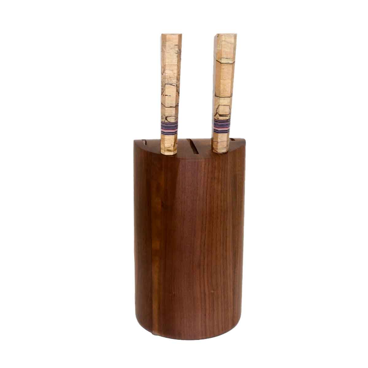 Soporte de madera Nogal para 5 cuchillos