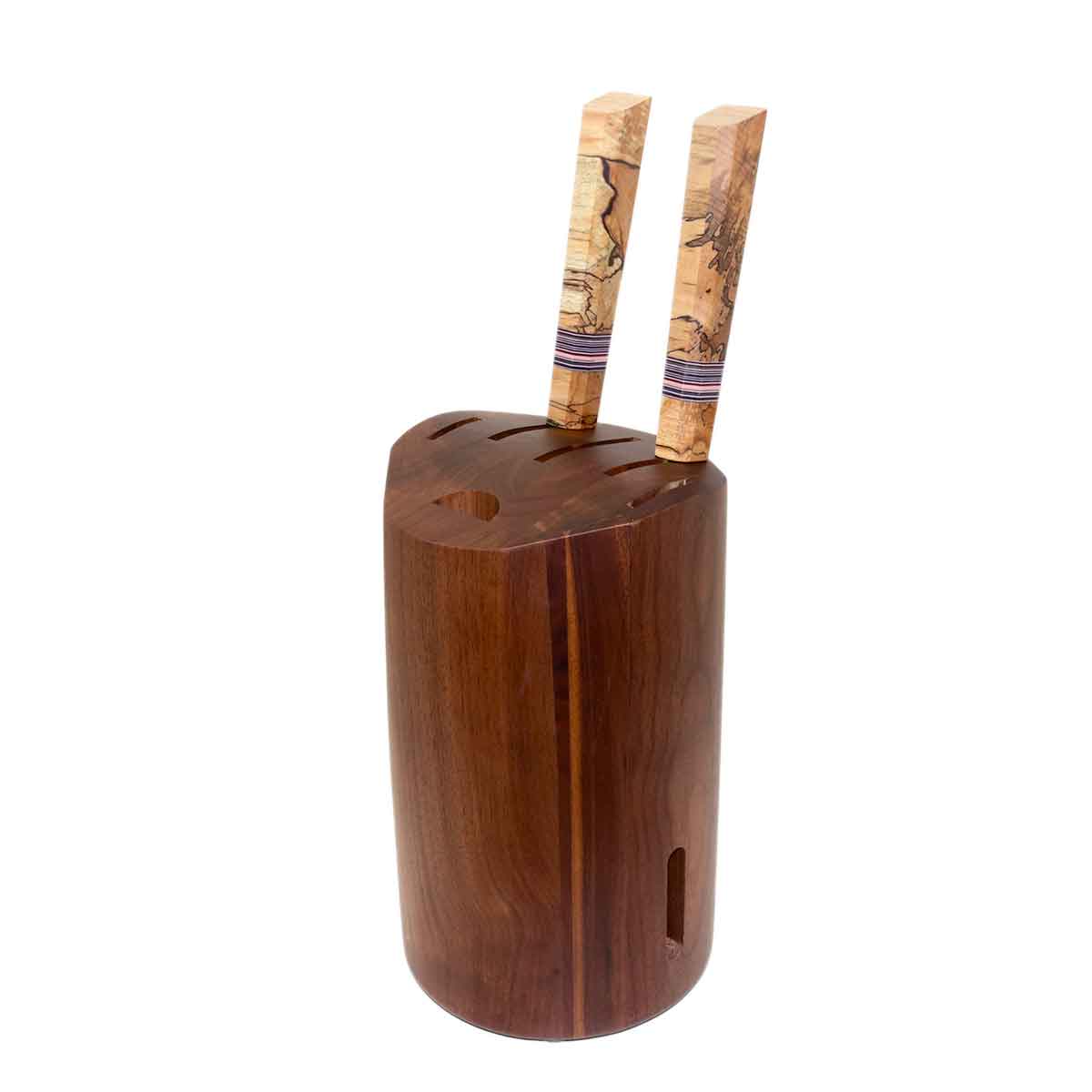 Soporte de madera Nogal para 5 cuchillos
