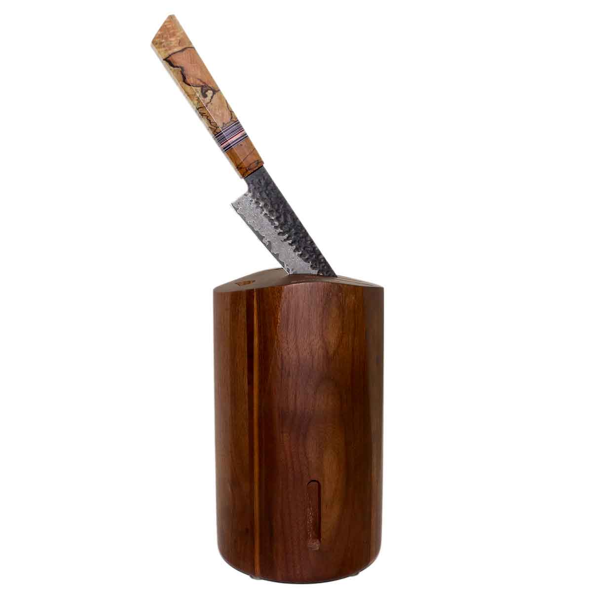 Soporte de madera Nogal para 5 cuchillos