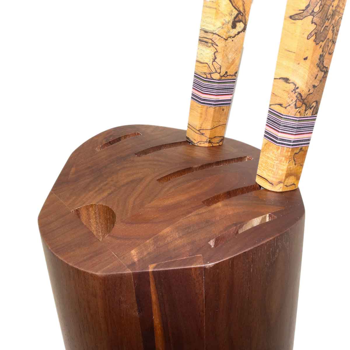 Soporte de madera Nogal para 5 cuchillos