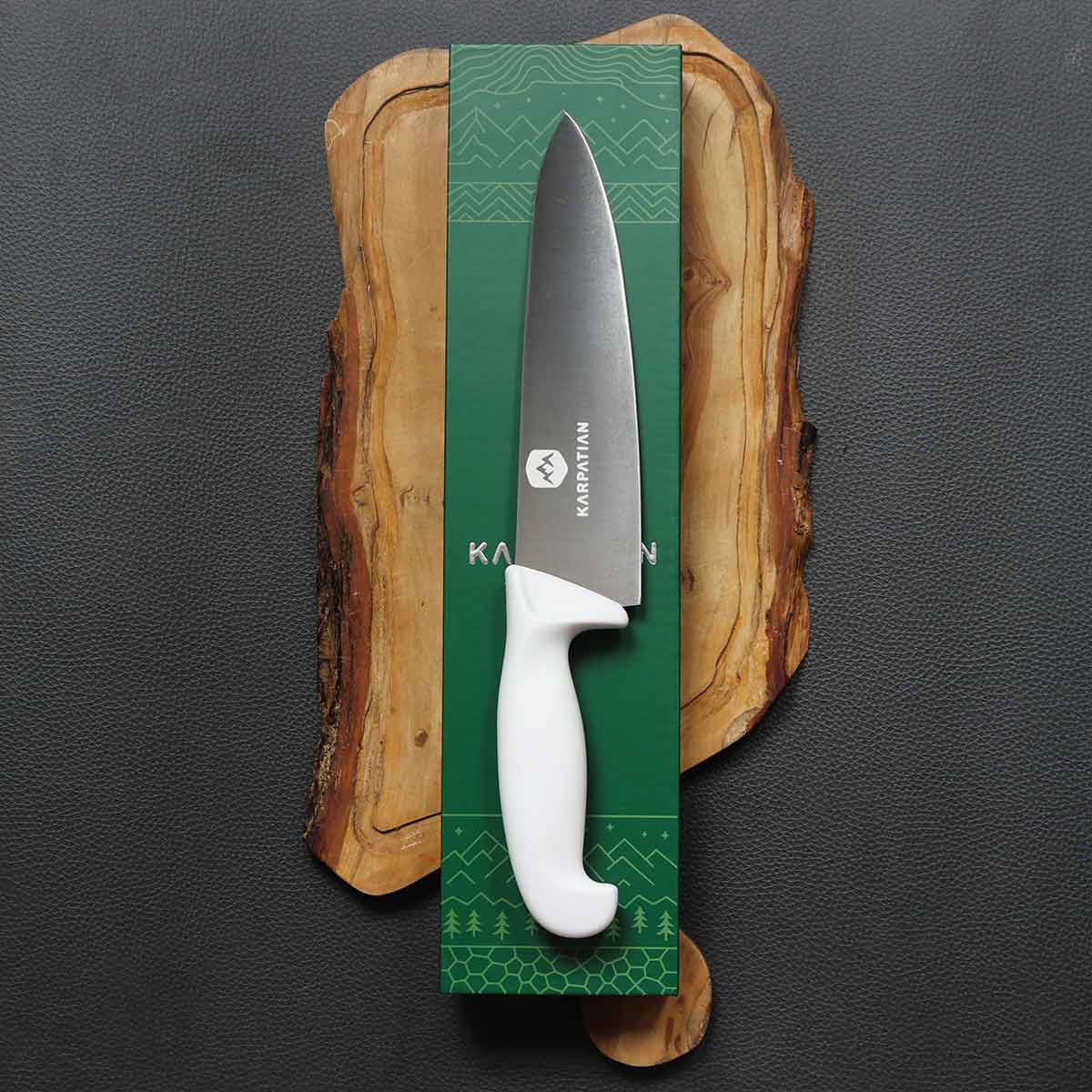 Cuchillo chef 8" ALTA GAMA mango blanco 440c