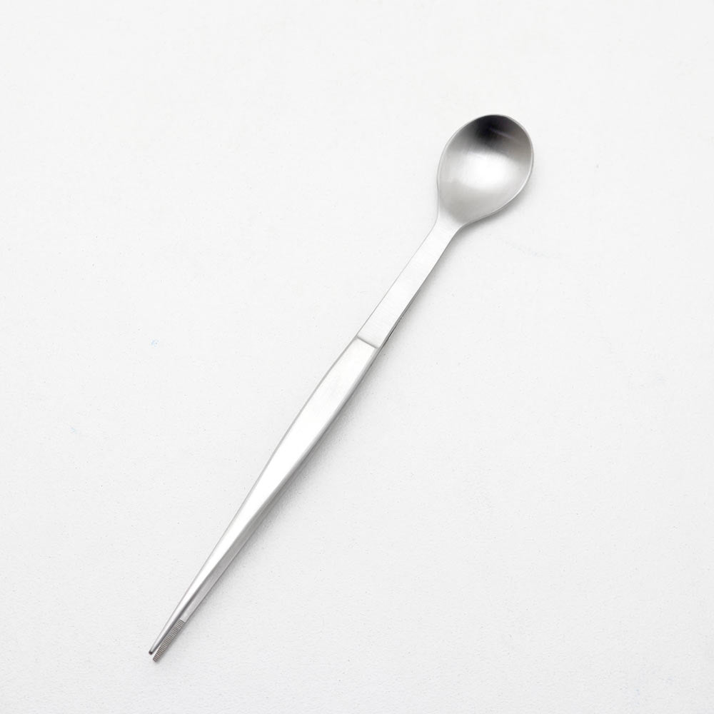 Pinza + cuchara de degustación 17cm Inox
