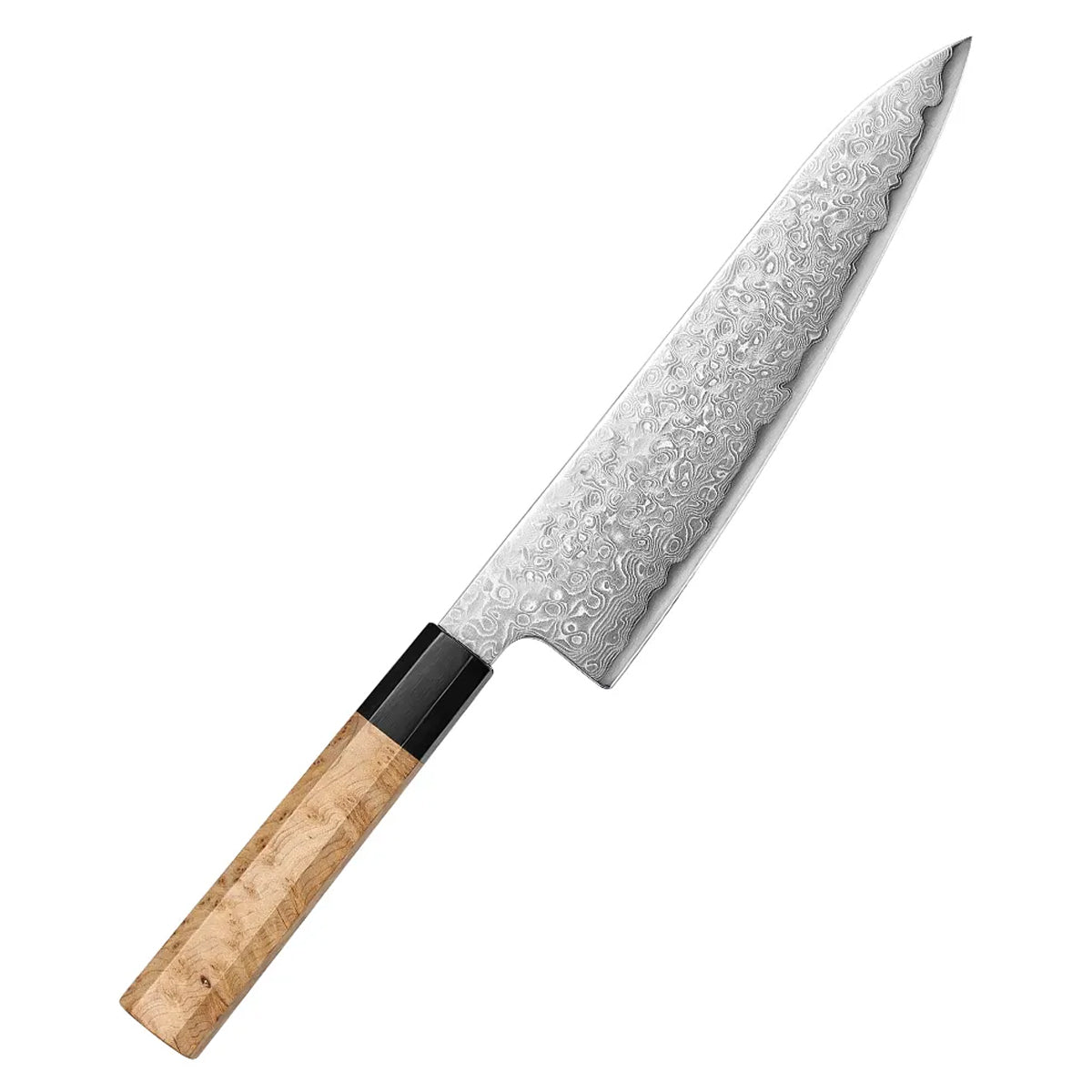 Cuchillo Gyuto 22cm Aogami2 + Damasco Sicomoro
