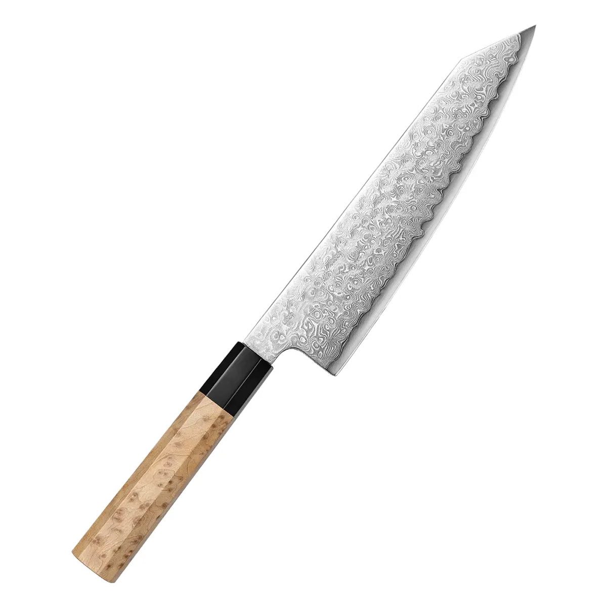 Cuchillo Kiritsuke 22cm Aogami2+Damasco Sicomoro
