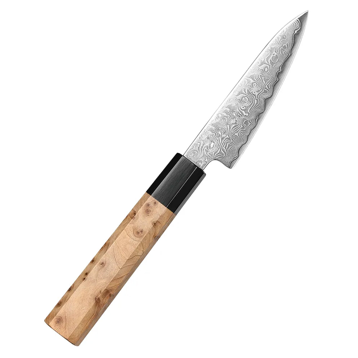 Cuchillo Petty 11cm Aogami2+Damasco Sicomoro