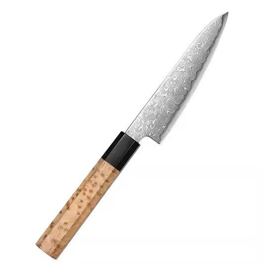 Cuchillo Utilitario 14cm Aogami2+Damasco Sicomoro