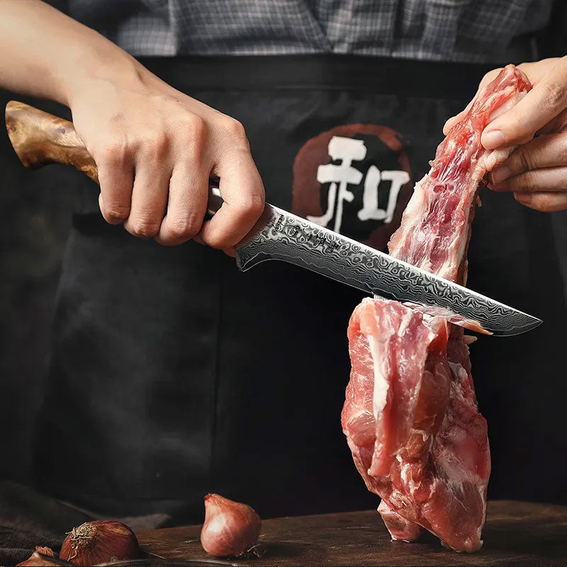 Cuchillo Deshuesador 16cm 10Cr+Damasco Sicomoro