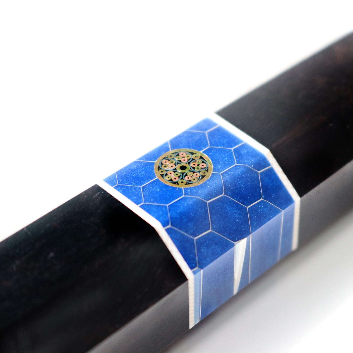 Yanagi 27 cm acero 440c Ebano panal Azul