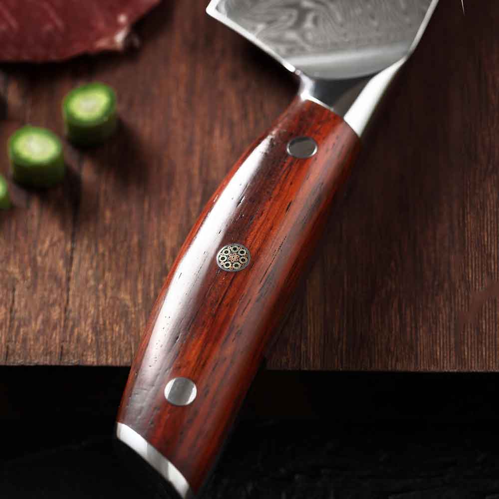 Cuchillo Kiritsuke 21cm 10Cr+Damasco Espina PaloRosa