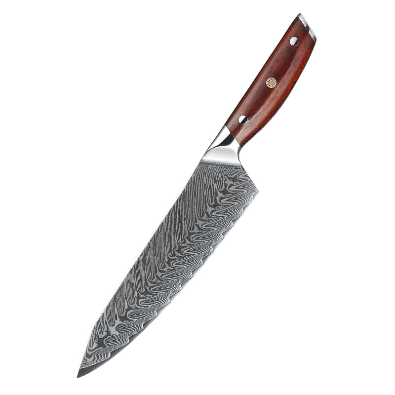Cuchillo Kiritsuke 21cm 10Cr+Damasco Espina PaloRosa