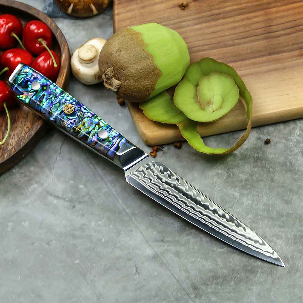 Cuchillo Utilitario 13cm 10Cr+Damasco ABALÓN