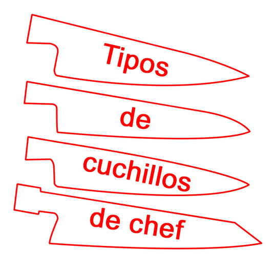 Diferencia cuchillo de chef vs gyuto, kiritsuke, cebollero por la curvatura del arco del filo