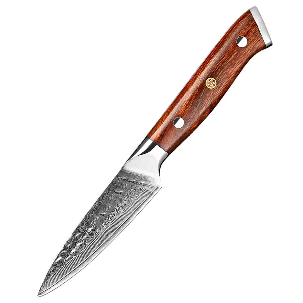 Cuchillo Petty 9cm 10Cr+Damasco Martillado IronWood