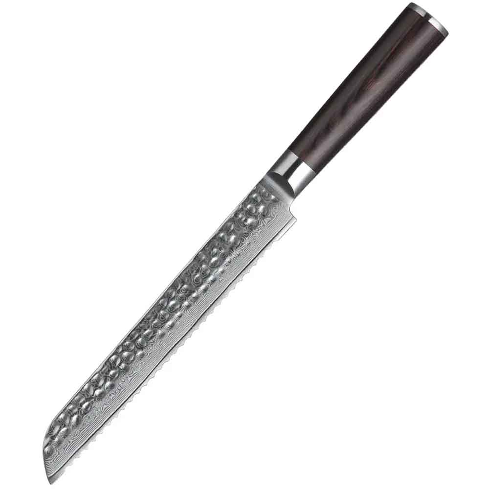 Cuchillo de Pan 20cm CAFE 10Cr+Damasco