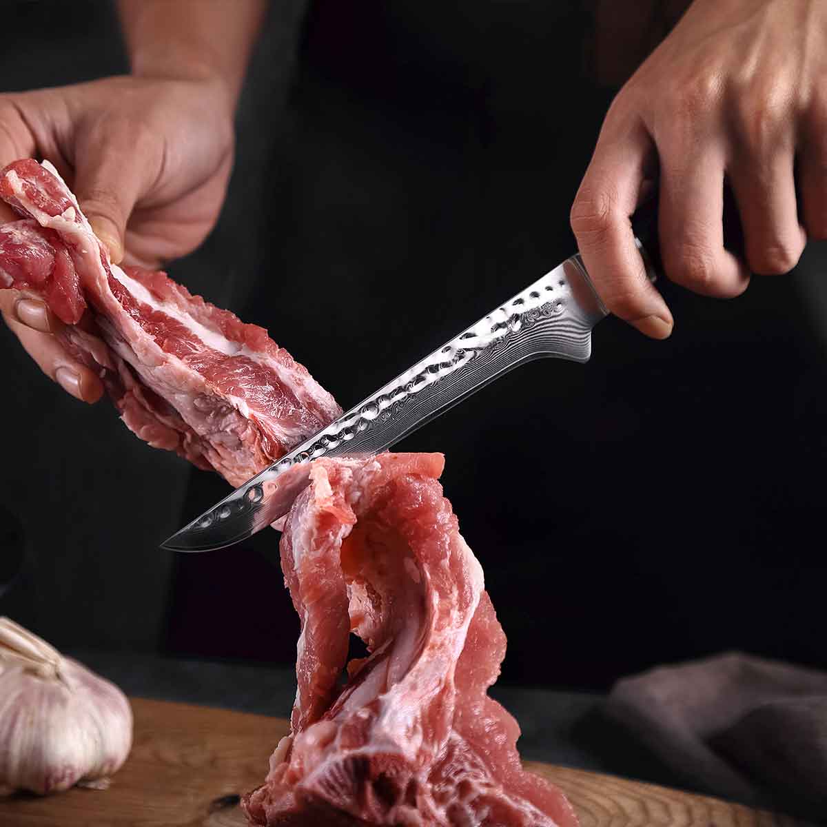 Cuchillo Deshuesador 14cm CAFE 10Cr+Damasco