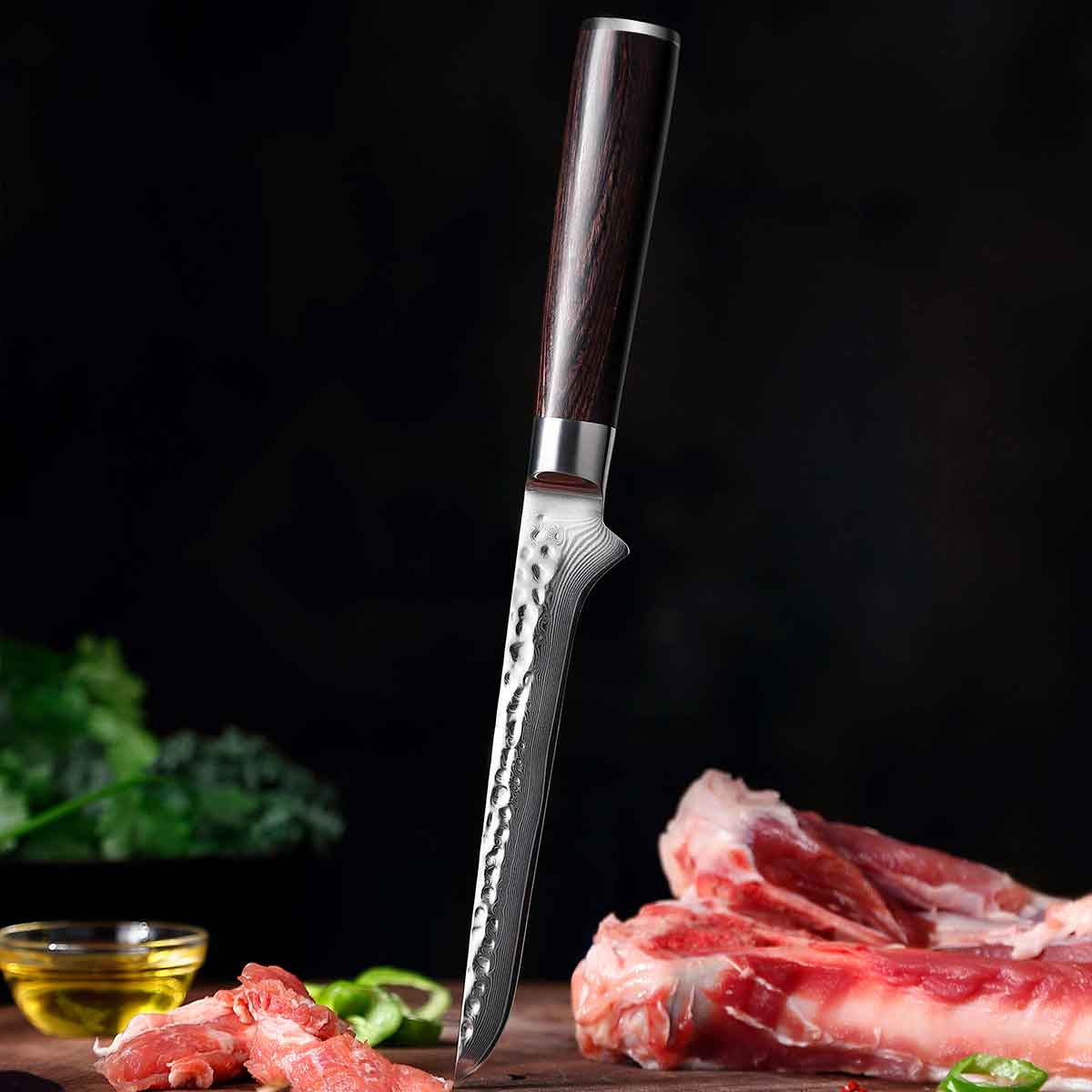 Cuchillo Deshuesador 14cm CAFE 10Cr+Damasco