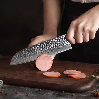 Cuchillo Santoku 18cm CAFE 10Cr+Damasco