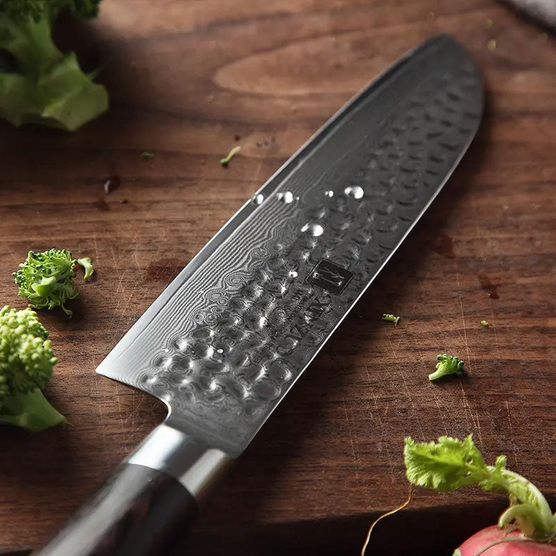 Cuchillo Santoku 18cm CAFE 10Cr+Damasco