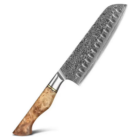 Cuchillo Santoku 18cm 10Cr+Damasco Sicomoro