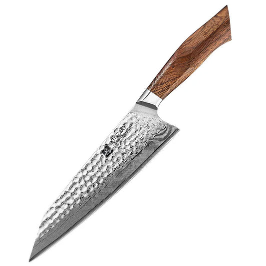 Cuchillo Kiritsuke 21cm SRS13+damasco Martillado IronWood