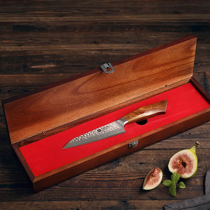 Cuchillo Utilitario 13cm SRS13+damasco Martillado IronWood