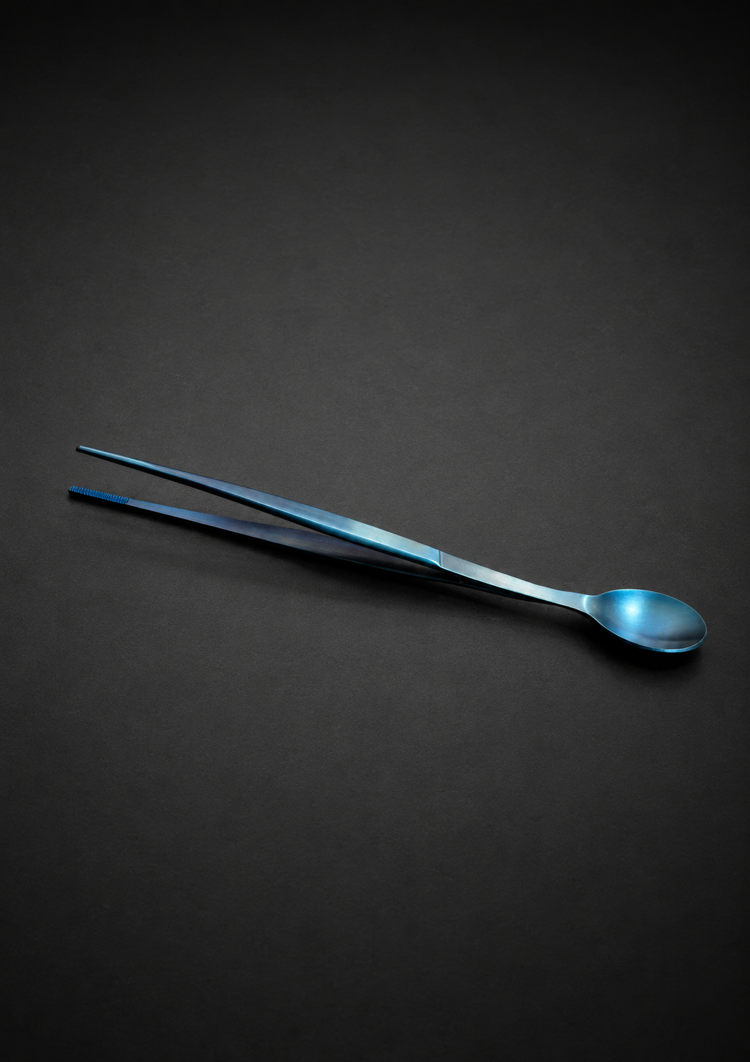 Pinza + cuchara de degustación 17cm Inox