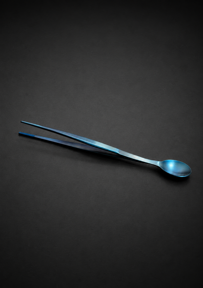 Pinza + cuchara de degustación 17cm Inox