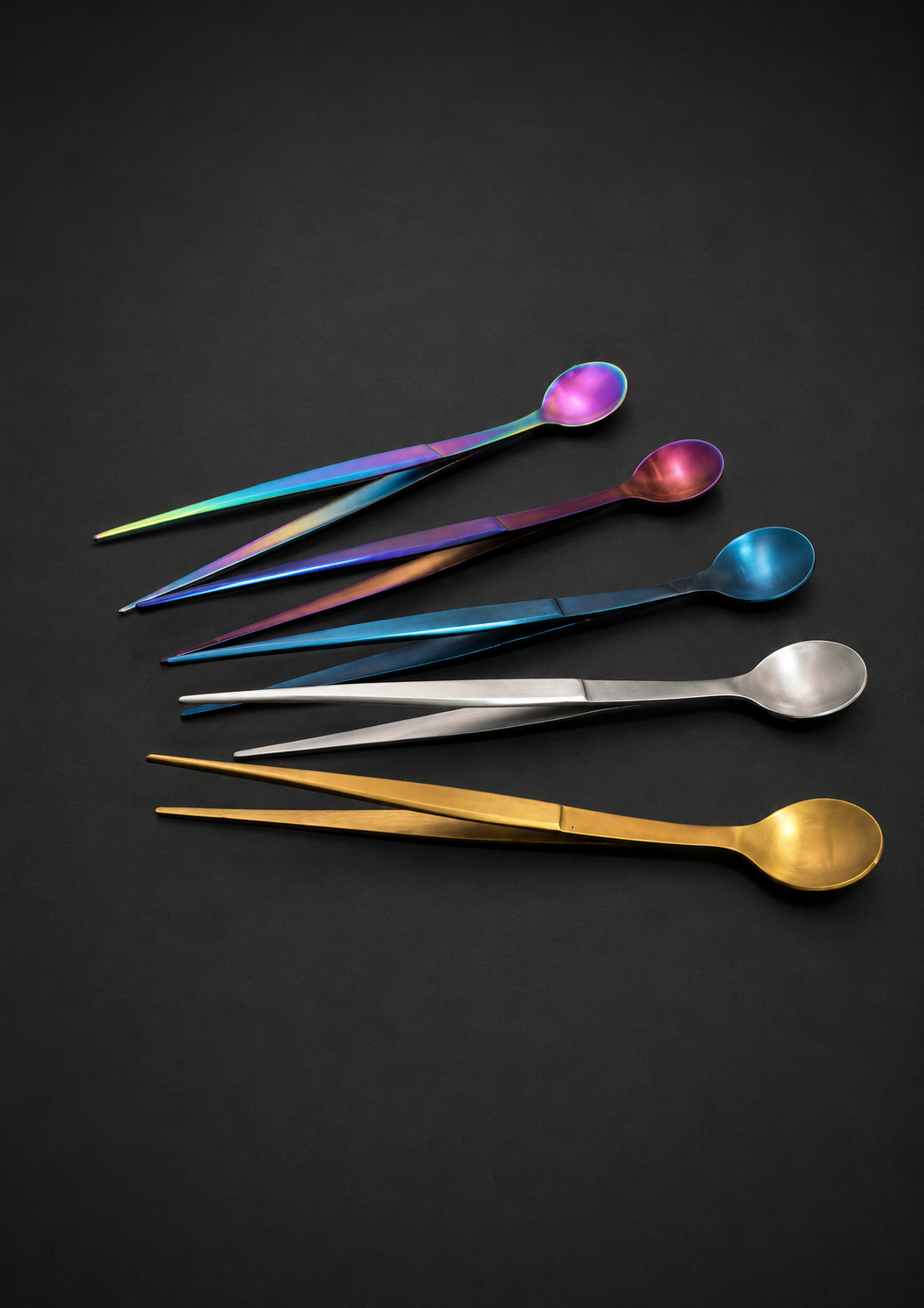 Pinza + cuchara de degustación 17cm Inox