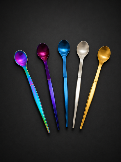 Pinza + cuchara de degustación 17cm Inox