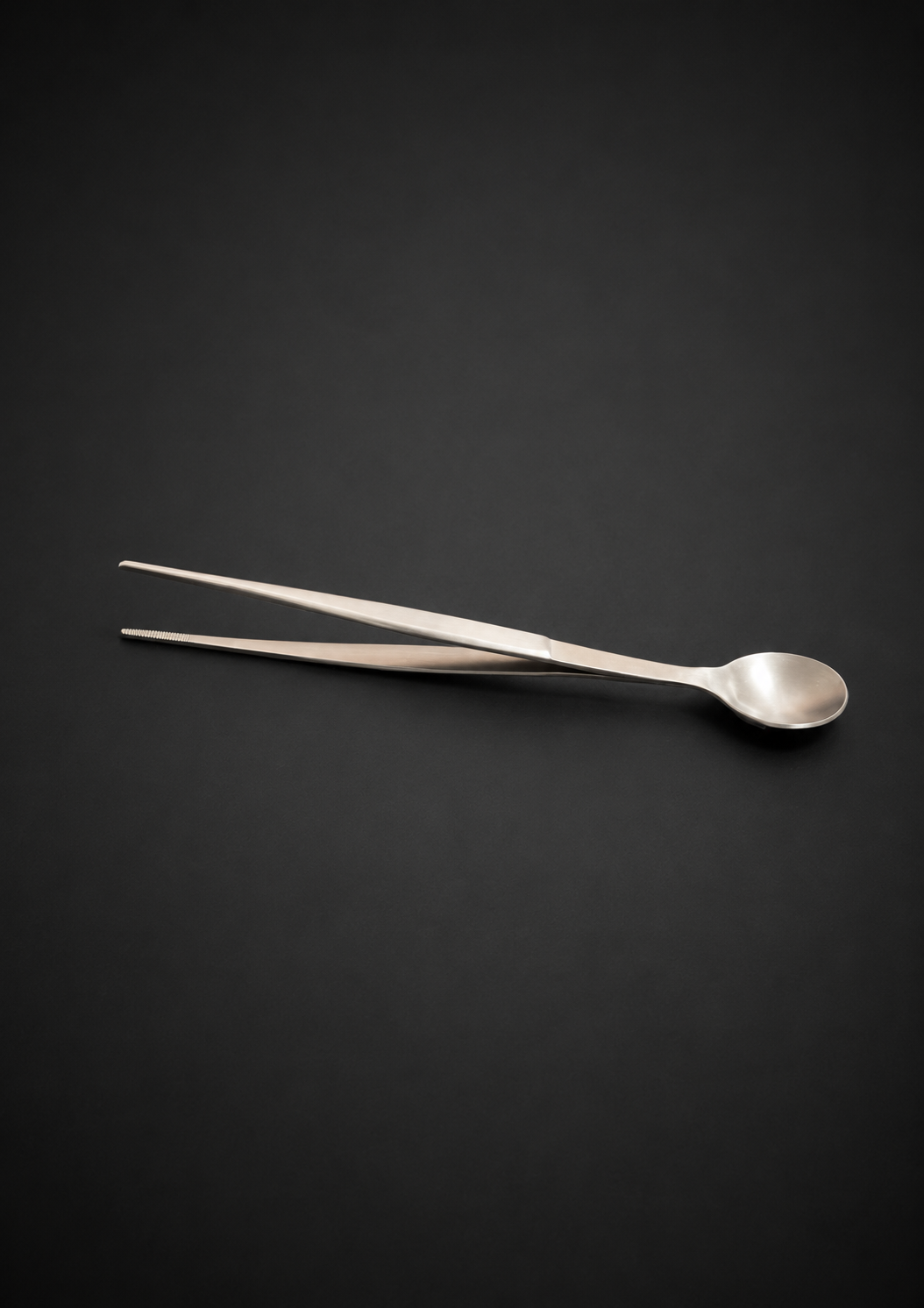 Pinza + cuchara de degustación 17cm Inox