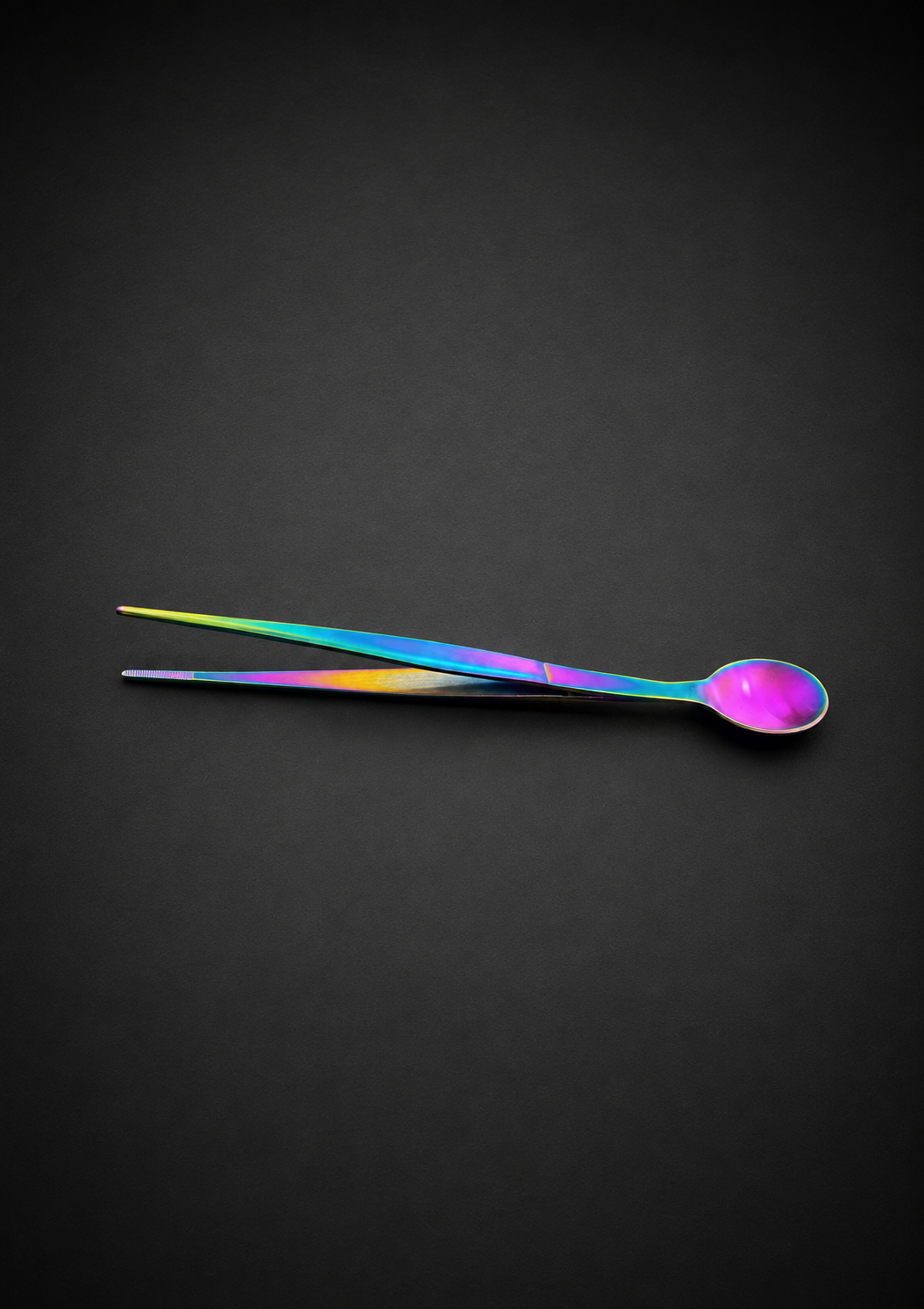 Pinza + cuchara de degustación 17cm Inox