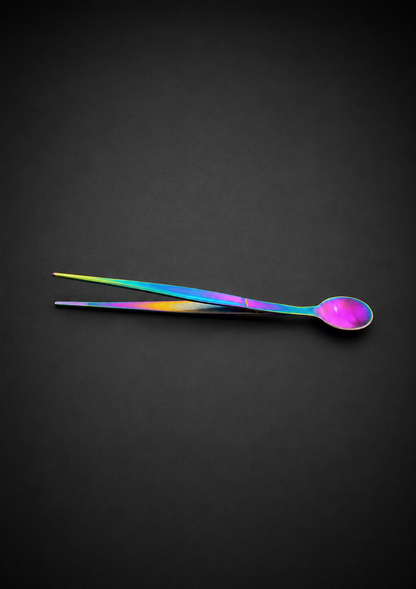 Pinza + cuchara de degustación 17cm Inox