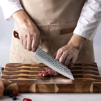 Cuchillo Kiritsuke 21cm 10Cr Damasco Martillado RoseWood clásico