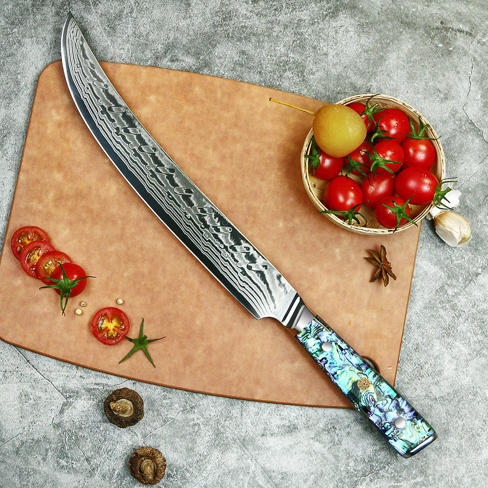 Cuchillo Carnicero 24cm 10Cr+Damasco ABALÓN DMS-262D