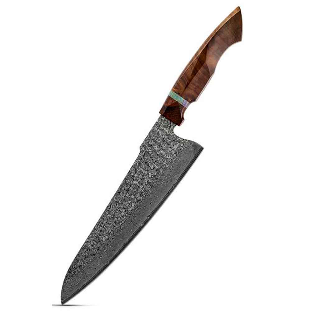 Cuchillo Gyuto 21cm 10Cr Damasco mango Sicómoro